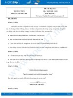 Bộ 3 đề thi HK2 môn Ngữ văn 7 có đáp án năm 2021-2022 trường THCS Nguyễn Tri Phương