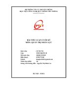 Bài tiểu luận cuối kỳ môn   quản trị nhân lực 