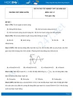 Bộ 5 đề thi thử THPT QG năm 2021 môn Vật Lý có đáp án Trường THPT Bình Xuyên