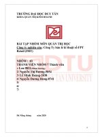BÀI tập NHÓM môn QUẢN TRỊ học công ty nghiên cứu công ty bán lẻ kĩ thuật số FPT retail (FRT) 