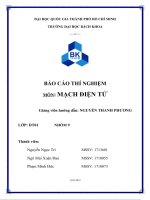 Báo cáo thí nghiệm mạch điện tử 