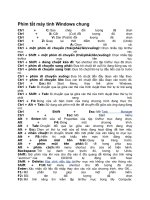 Phím tắt máy tính Windows chung