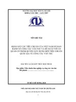 TIỂU LUẬN KHẢO SÁT CÁC TIÊU CHUẨN CỦA VIỆT NAM ĐÃ BAN HÀNH VỀ CÔNG TÁC VĂN THƯ VÀ ĐỀ XUẤT VỚI CƠ QUAN CÓ THẨM QUYỀN XÂY DỰNG MỘT TIÊU CHUẨN QUỐC GIA VỀ CÔNG TÁC VĂN THƯ