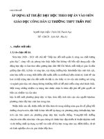 Sáng kiến kinh nghiệm THPT: Áp dụng kĩ thuật dạy học theo dự án vào môn Giáo dục công dân 12 trường THPT Trần Phú