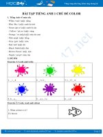 Bài tập Tiếng Anh 1 chủ đề Color