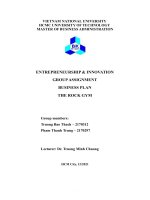 ENTREPRENEURSHIP  INNOVATION GROUP ASSIGNMENT BUSINESS PLAN THE ROCK GYM 