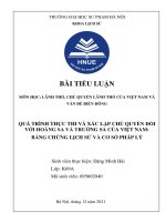 Quá trình thực thi và xác lập chủ quyền đối  với Hoàng Sa vfa Trường Sa của Việt Nam