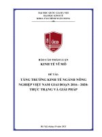 BÁO CÁO THẢO LUẬN KINH TẾ VĨ MÔ ĐỀ TÀI TĂNG TRƯỞNG KINH TẾ NGÀNH NÔNG NGHIỆP VIỆT NAM GIAI ĐOẠN 2016 - 2020 THỰC TRẠNG VÀ GIẢI PHÁP