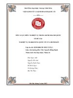 TIỂU LUẬN môn NGHIỆP vụ TRONG KINH DOANH QUỐC tế đề tài NGHIỆP vụ MARKETING QUỐC tế của HEINEKEN 