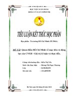 Tiểu luận Tư tưởng Hồ Chí Minh: ĐỀ TÀI: Quan điểm Hồ Chí Minh về mục tiêu và động lực của CNXH  Giá trị lý luận và thực tiễn.