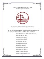 BÀI THUYẾT TRÌNH NHÓM 1 LUẬT NGÂN HÀNG ĐỀ TÀI Tìm hiểu sự tương đồng và khác biệt giữa Luật ngân hàng và các ngành luật: Luật tài chính, Luật hành chính, Luật dân sự