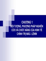 [KINH TẾ CHÍNH TRỊ] CHƯƠNG 1: ĐỐI TƯỢNG, PHƯƠNG PHÁP NGUYÊN CỨU VÀ CHỨC NĂNG CỦA  KINH TẾ CHÍNH TRỊ MAC- LENIN