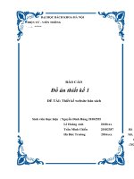 BÁO cáo đồ án thiết kế 1 đề tài thiết kế website bán sách 