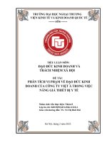 TIỂU LUẬN môn đạo đức KINH DOANH và TRÁCH NHIỆM xã hội đề tài PHÂN TÍCH VI PHẠM về đạo đức KINH DOANH của CÔNG TY VIỆT á TRONG VIỆC NÂNG GIÁ THIẾT bị y tế 