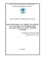 Phân tích nhu cầu thông tin thuốc của cán bộ y tế tại Bệnh viện đa khoa khu vực Long Thành năm 2020