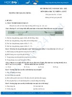 Bộ 5 đề thi HK2 môn Khoa học tự nhiên 6 Kết nối tri thức năm 2021-2022 Trường THCS Quang Trung