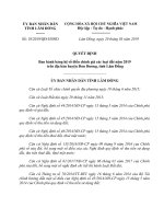 Ban hành bảng hệ số điều chỉnh giá các loại đất năm 2019 trên địa bàn huyện Đơn Dương, tỉnh Lâm Đồng