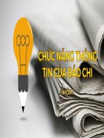 Slide thuyết trình chức năng thông tin của báo chí (lý luận và các thể loại báo chí truyền thông)