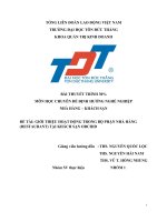 GIỚI THIỆU HOẠT ĐỘNG TRONG BỘ PHẬN NHÀ HÀNG (RESTAURANT) TẠI KHÁCH SẠN ORCHID