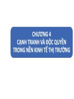 [KINH TẾ CHÍNH TRỊ] Chương 4: CẠNH TRANH VÀ ĐỘC QUYỀN TRONG NỀN KINH TẾ THỊ TRƯỜNG