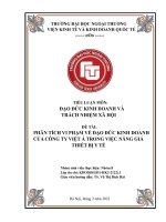 TIỂU LUẬN MÔN ĐẠO ĐỨC KINH DOANH VÀ TRÁCH NHIỆM XÃ HỘI ĐỀ TÀI PHÂN TÍCH VI PHẠM VỀ ĐẠO ĐỨC KINH DOANH CỦA CÔNG TY VIỆT Á TRONG VIỆC NÂNG GIÁ THIẾT BỊ Y TẾ