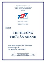 TIỂU LUẬN môn KINH tế VI mô đề tài THỊ TRƯỜNG THỨC ăn NHANH