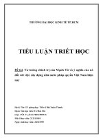 TIỂU LUẬN TRIẾT học đề tài tư tưởng chính trị của mạnh tử và ý nghĩa của nó đối với việc xây dựng nhà nước pháp quyền việt nam hiện nay 