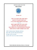 Tiểu luận Quản lý nguồn nhân lực và sự thay đổi trong giáo dục: Phát triển đội ngũ giáo viên trường Tiểu học Bình Trị 2 quận Bình Tân, thành phố Hồ Chí Minh theo chuẩn nghề nghiệp