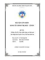 BÀI tập lớn môn KINH tế CHÍNH TRỊ mác   LÊNIN đề tài những vấn đề cơ bản nhằm nâng cao hiệu quả hội nhập kinh tế quốc tế của việt nam hiện nay 