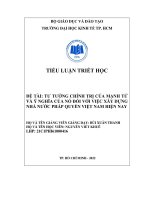 ĐỀ tài tư TƯỞNG CHÍNH TRỊ của MẠNH tử và ý NGHĨA của nó đối với VIỆC xây DỰNG NHÀ nước PHÁP QUYỀN VIỆT NAM HIỆN NAY 