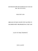 HIỆU QUẢ SỬ DỤNG NGUỒN VỐN TẠI CÔNG TY BẢO HIỂM NHÂN THỌ PRUDENTIAL VIỆT NAM LUẬN VĂN THẠC SĨ