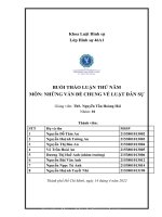 BUỔI THẢO LUẬN THỨ năm môn NHỮNG vấn đề CHUNG về LUẬT dân sự 