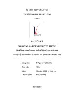 Công tác xã hội với truyền thông trong việc lập kế hoạch truyền thông về vấn đề bảo vệ rừng ngập mặn và củng cố mô hình kinh tế hiệu quả cho người dân ở Mũi Cà Mau