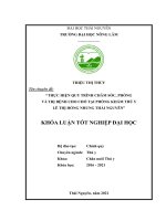 Thực hiện quy trình chăm sóc nuôi dưỡng, phòng và trị bệnh cho chó tại phòng khám thú y lê thị hồng nhung thái nguyên  