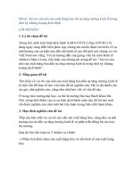 Đề tài vai trò của nền sản xuất hàng hóa tới sự tăng trưởng kinh tế trong thời kỳ khủng hoảng dịch bệnh 