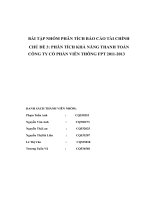 BÀI tập NHÓM PHÂN TÍCH báo cáo tài CHÍNH CHỦ đề 3 PHÂN TÍCH KHẢ NĂNG THANH TOÁN CÔNG TY cổ PHẦN VIỄN THÔNG FPT 2011 2013 