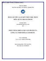 tiểu luận quản trị sản phẩm đề tài PHÂN TÍCH CHIẾN LƯỢC SẢN PHẨM CỦA CÔNG TY TNHH OFÉLIA COSMETIC