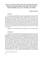 Nâng cao chất lượng đào tạo ngành Nhà hàng khách sạn trong bối cảnh cuộc cách mạng công nghiệp 4.0 tại các trường cao đẳng