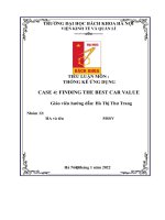 TIỂU LUẬN môn  THỐNG kê ỨNG DỤNG CASE 4 FINDING THE BEST CAR VALUE