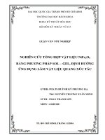 LUẬN văn tốt NGHIỆP NGHIÊN cứu TỔNG hợp vật LIỆU nife2o4 BẰNG PHƯƠNG PHÁP SOL – GEL, ĐỊNH HƯỚNG ỨNG DỤNG làm vật LIỆU QUANG xúc tác 