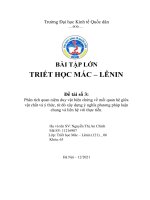 Phân tích quan niệm duy vật biện chứng về mối quan hệ giữa vật chất và ý thức, từ đó xây dựng ý nghĩa phương pháp luận chung và liên hệ với thực tiễn  