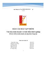 BÁO cáo bài tập NHÓM văn hóa kinh doanh và tinh thần khởi nghiệp đề tài triết lý kinh doanh của tập đoàn vingroup 