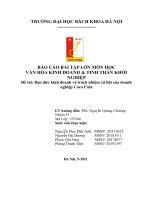 BÁO cáo bài tập lớn môn học văn hóa KINH DOANH  TINH THẦN KHỞI NGHIỆP đề tài đạo đức kinh doanh và trách nhiệm xã hội của doanh nghiệp coca cola 