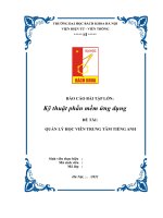 BÁO cáo bài tập lớn kỹ thuật phần mềm ứng dụng đề tài QUẢN lý học VIÊN TRUNG tâm TIẾNG ANH 