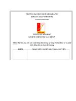 Đề tài vai trò của nền sản xuất hàng hóa trong sự tăng trưởng kinh tế và phát triển đồng bộ các loại thị trường 