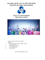 BÁO cáo THÍ NGHIỆM hóa đại CƯƠNG 