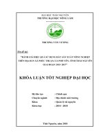 Đánh giá hiệu quả sử dụng đất sản xuất nông nghiệp trên địa bàn xã phúc thuận, thị xã phổ yên, tỉnh thái nguyên giai đoạn 2015  2017  