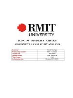 ECON1193 – BUSINESS STATISTICS ASSIGNMENT 1 CASE STUDY ANALYSIS 