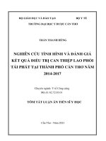 Nghiên cứu tình hình và đánh giá kết quả điều trị can thiệp lao phổi tái phát tại Thành phố Cần Thơ năm 2014 - 2017.tt