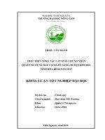 Thực hiện công tác cấp giấy chứng nhận quyền sử dụng đất tại xã đú sáng, huyện kim bôi, tỉnh hòa bình năm 2017